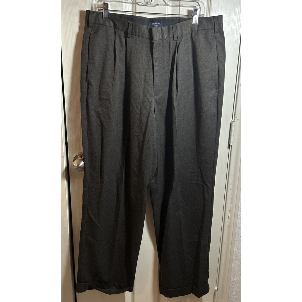 VTG Dockers Mens Straight Leg Gray Dress Pants Size‎ 36 X 32